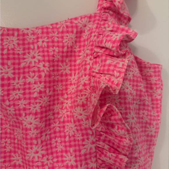 Pink Ruffle Mini Dress - Picture 2 of 6